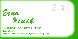 erno minik business card